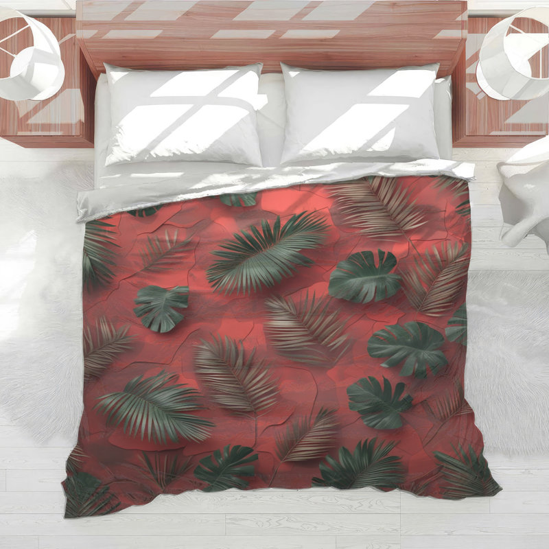 Palm Leaves Pattern Comforter, Queen