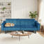 Canapé-lit moderne convertible de 80 pouces, canapé en velours bleu avec dossier réglable pour studio, appartement, bureau, petit espace, salon compact-765400694