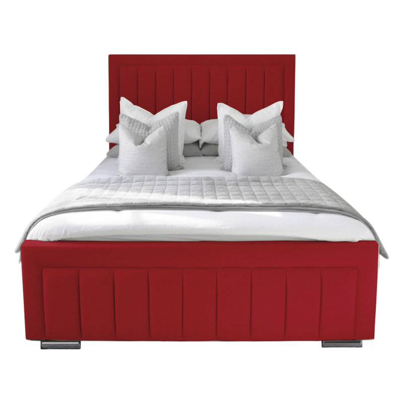 Abianna Upholstered Bed, Double (4'6), Red
