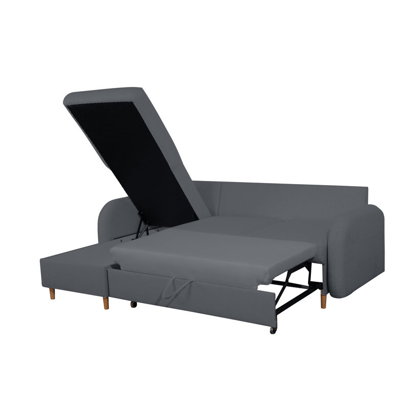 Karon 4 Seater Sofa Bed, Left, Anthracite