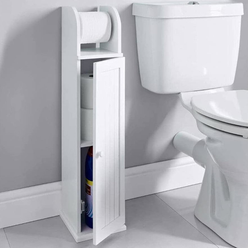 Free Standing Toilet Paper Holder, White
