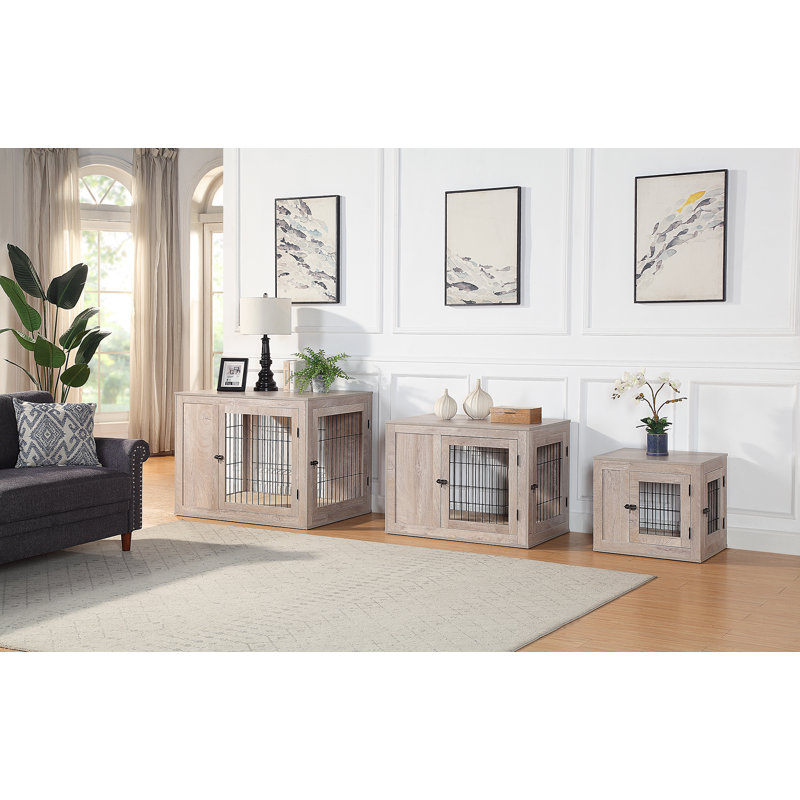 Caisse pour animaux Gelinas, Grand (H 31,3 po x l 28,3 po x P 40,94 po), Gris patiné