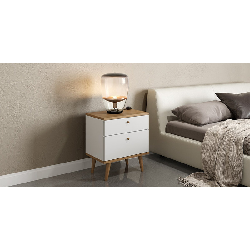 21'' W Nightstand, White/Brown