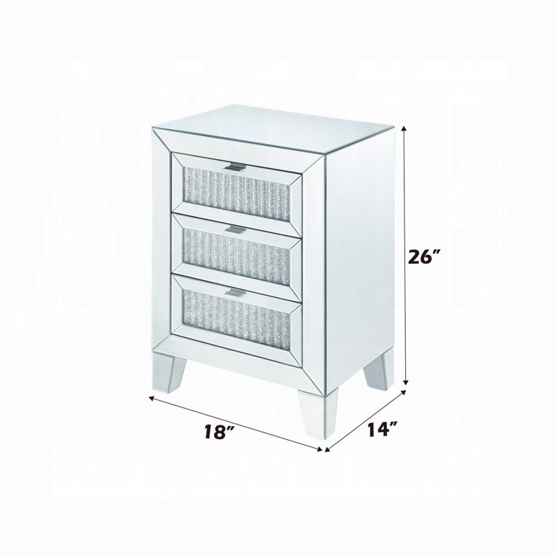 Table d'appoint ACME Noralie, miroir et faux diamants