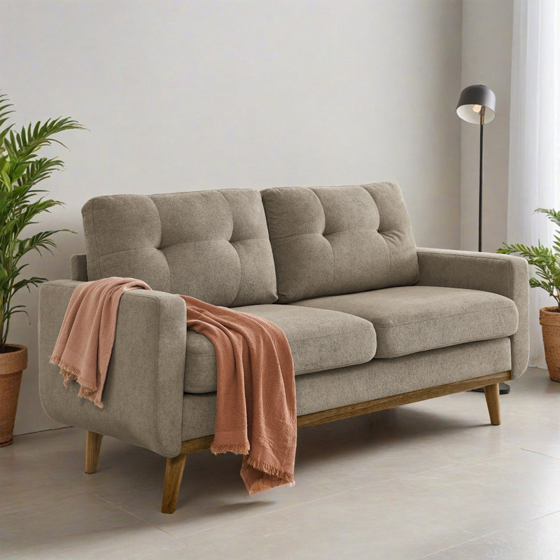 Canapé capitonné 67,72 po Mid-Century, Kaki