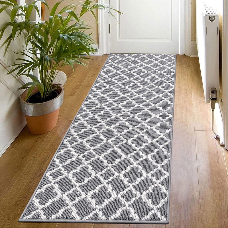 Tapis de cuisine large et long avec tapis de cuisine lavable, Gris, Tapis de couloir 2 pi x 6 pi