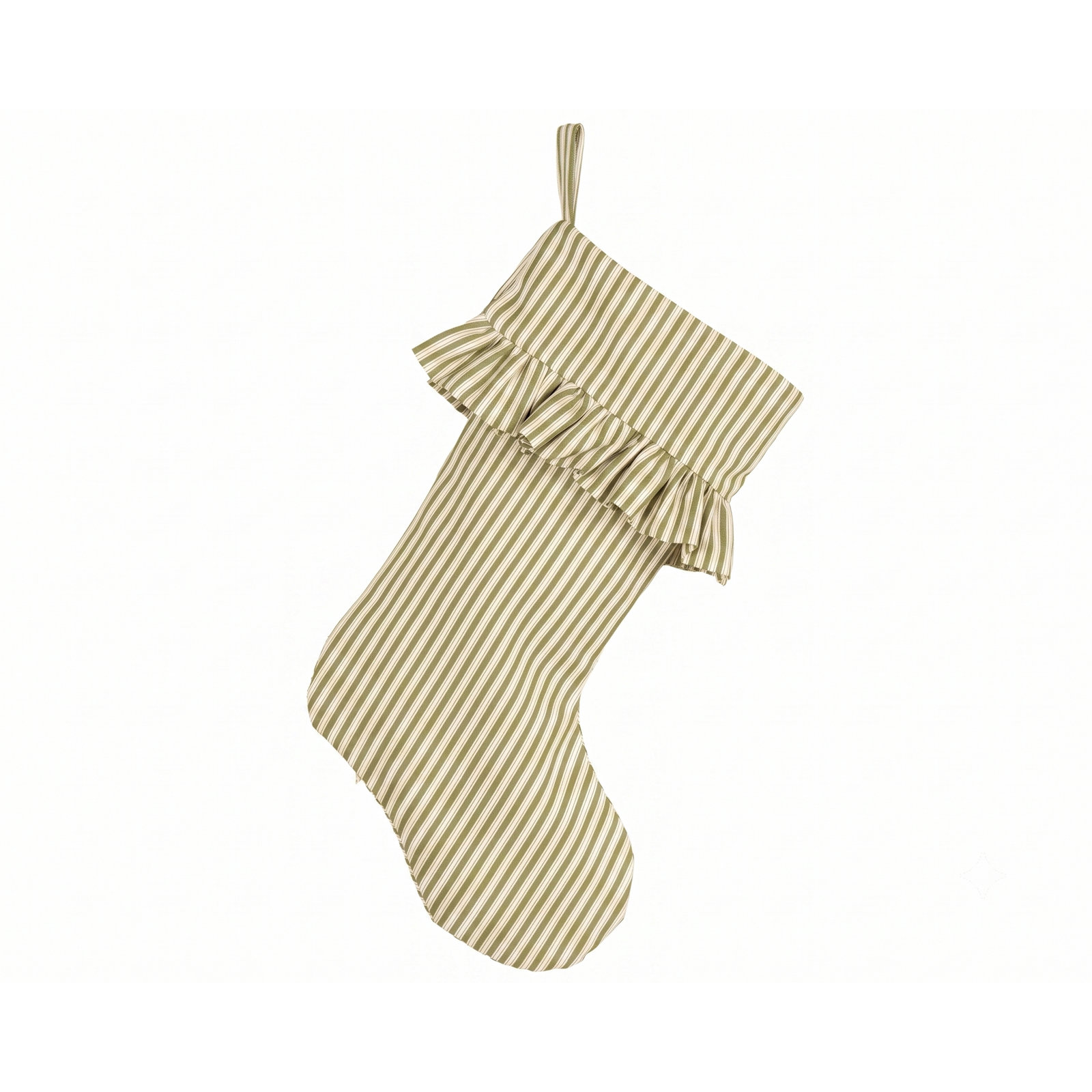 Polo Stripe Ruffled Christmas Stocking, Green