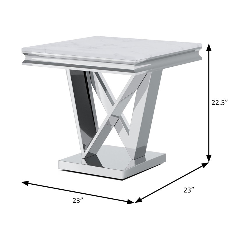 Table de bout l 23 po, chrome