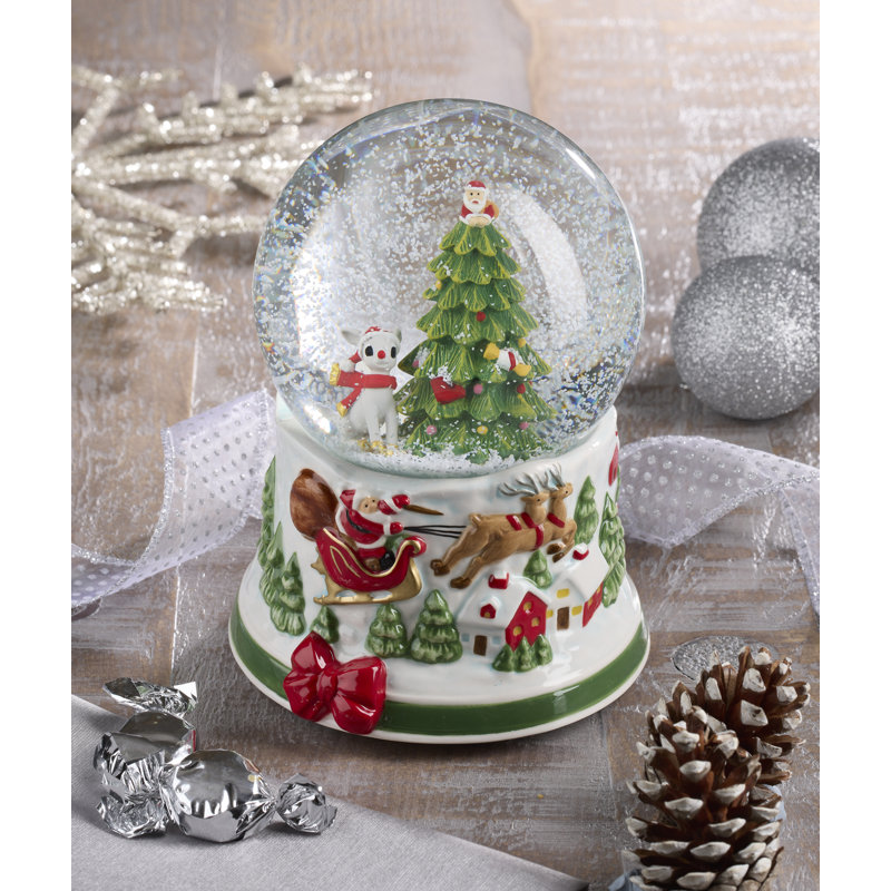Chritmas Tree Rudolph Snow Globe