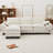 L-Shaped Corduroy Cloud Modular Sofa with Storage Ottoman, 102" Deep Seat Sectional, USB Ports & Phone Pockets, 3-Seat Convertible Couch for Living Room, Apartment, Office-1198974985