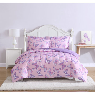 Magical Butterfly Pink Purple Ultra Soft Microfiber Comforter Set
