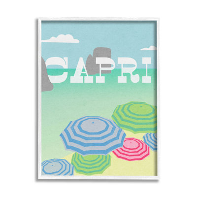 Capri Beach Shore Umbrellas, estampe numérique par Lil 'Rue