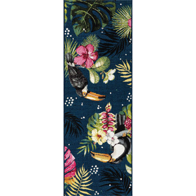 Tapis d'intérieur / extérieur à motif floral Hermleigh