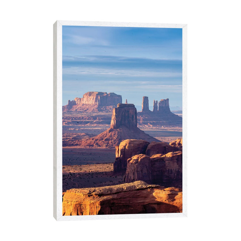 Hunts Mesa Navajo Tribal Park Sunrise III 1 Piece Wall Art on Canvas, 101.6 cm H x 66.04 cm W, White Floater Framed