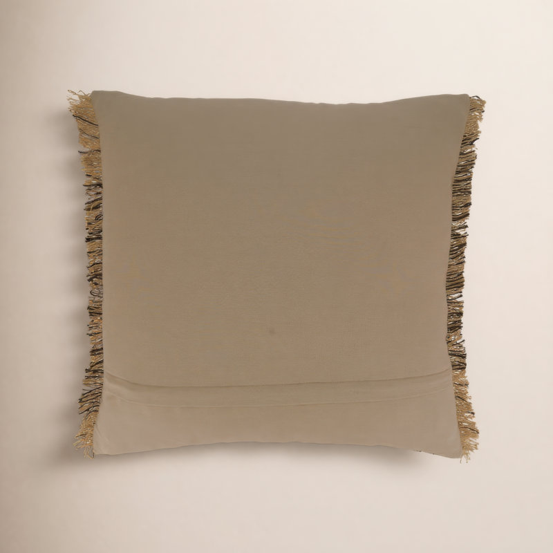 Carey Fringed Cotton Pillow Cover, Natural