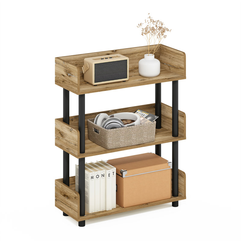 Kishor 59.9cm W Manufactured Wood Storage Rack, Flagstaff Oak/Black