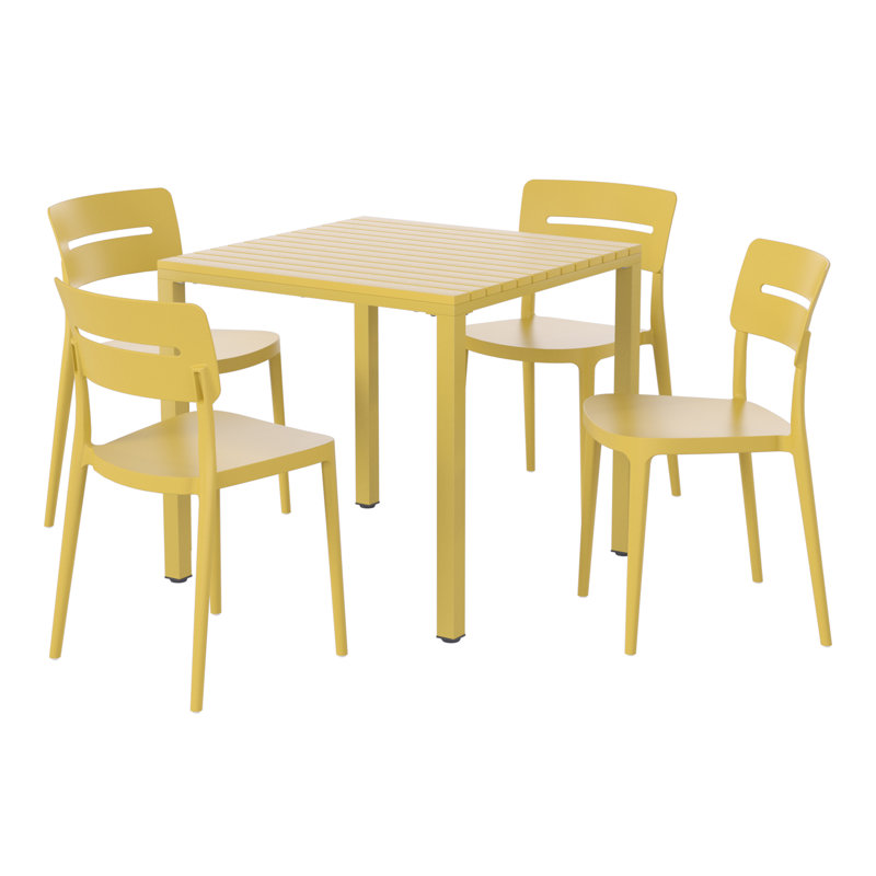 Ensemble repas carré pour 4 personnes, Yellow