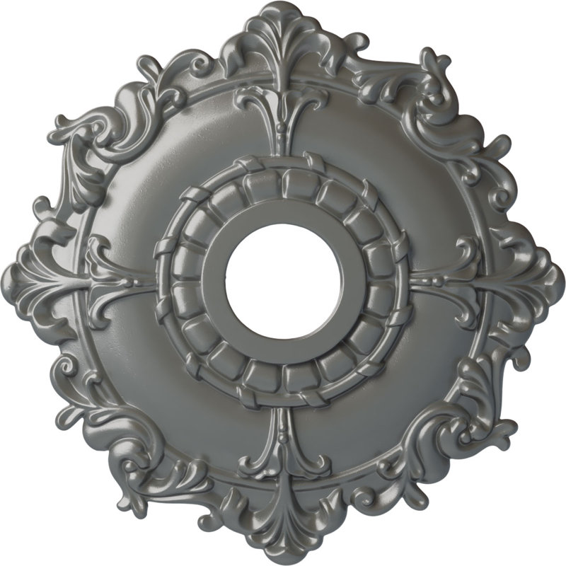Endurathane Granada Ceiling Medallion, 19"OD x 1 1/2"P (Fits Canopies up to 7 1/8"), Hand-Painted Ultra Pure White Finish