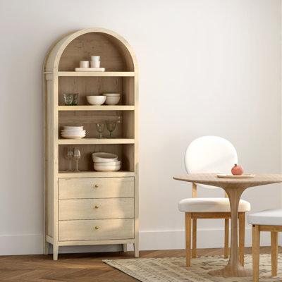 70.9''H*26.70"W 4-Tier Bookcase With 3-Drawer ,Adjustable Shelves and Storage Display Cabinet, Modern Storage Cabinet For Living Room, Bedroom