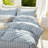 DONEUS 100% Washed Cotton Striped Duvet Cover Set Natural Linen Like Textured Bedding Set 3 Pieces with Zipper Closure-121384197-121384191