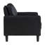 Chaise d'appoint rembourrée avec accoudoirs noirs