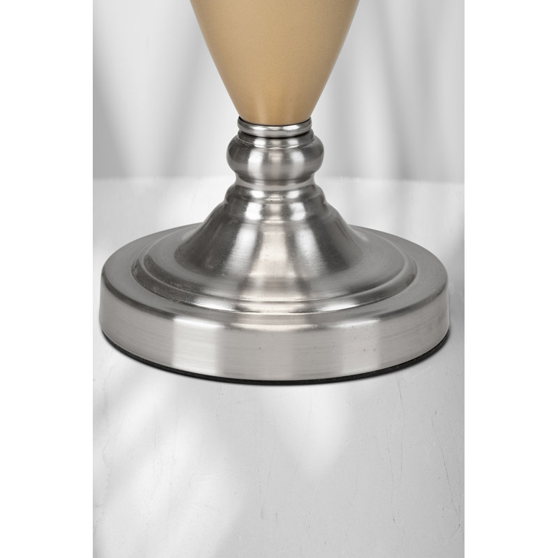 Lacy Bloom 53cm Stencil Metal Table Lamp, Champagne/Silver, Cream