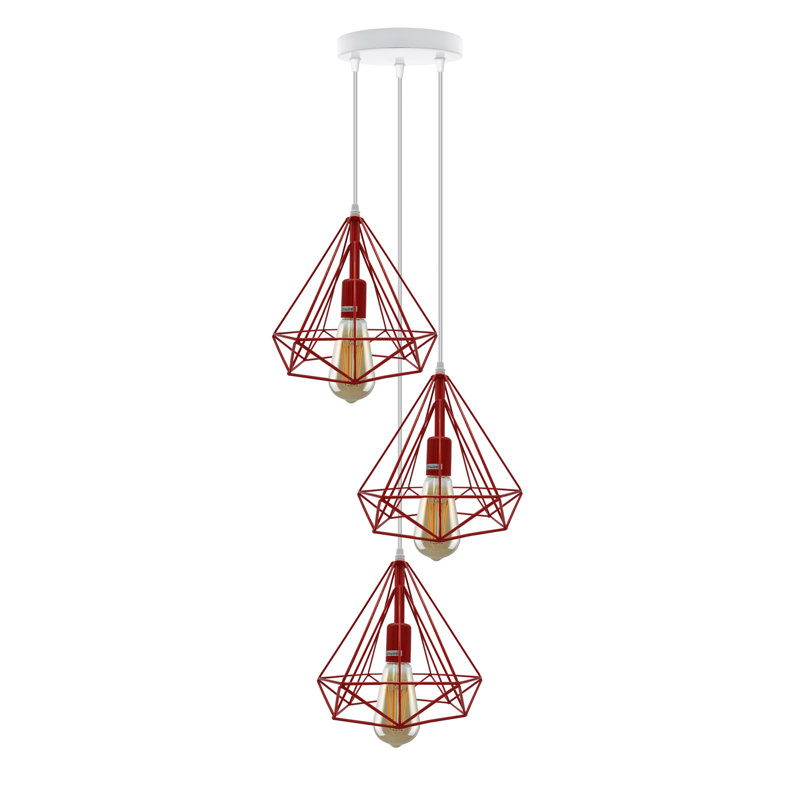 Ambreia 3 - Light Cluster Pendant, Red