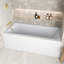 Baignoire en alcôve en acrylique blanc brillant avec drain extérieur 66 po x 32 po Streamline-108298582