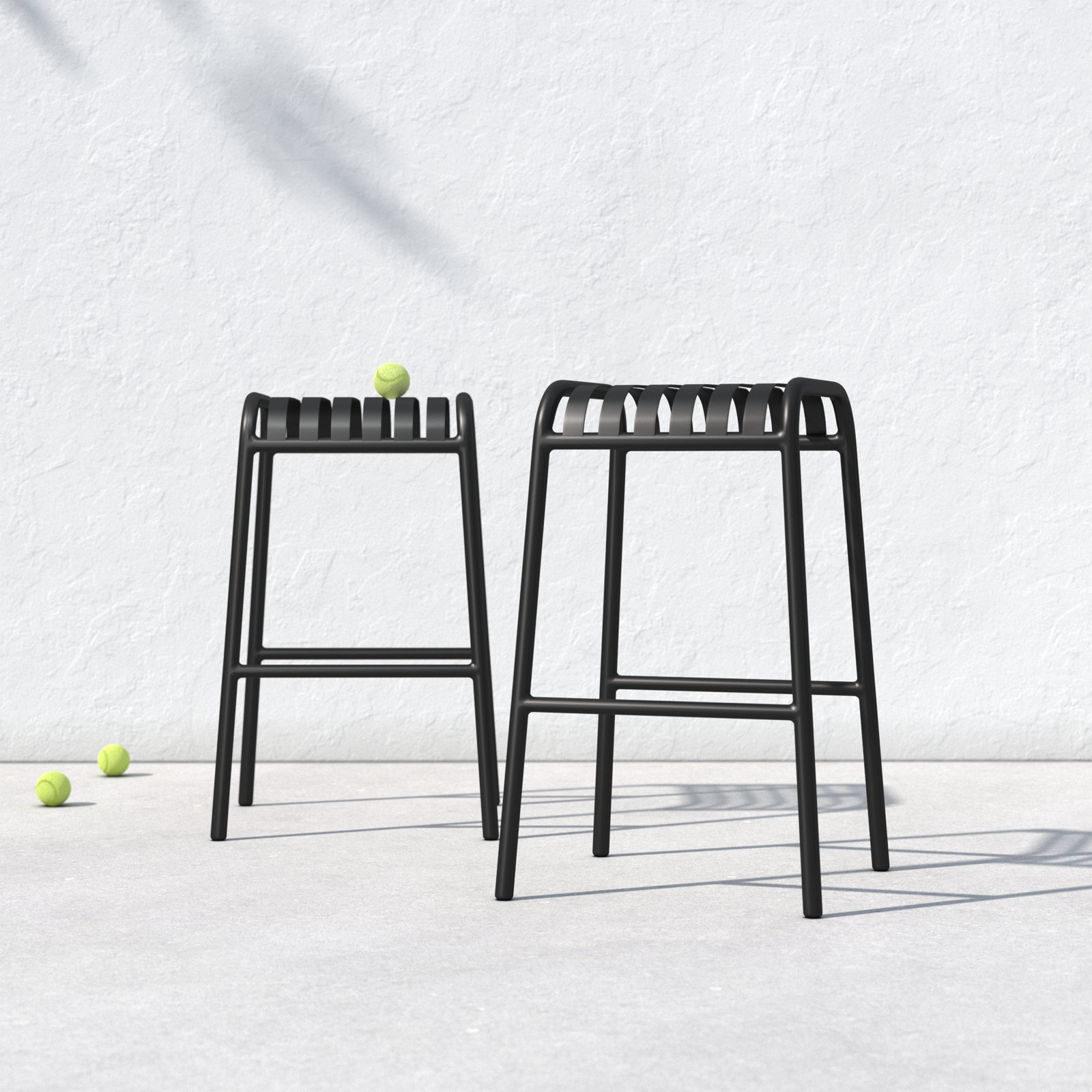 Abra 29.7'' Backless Outdoor Bar Stool, Black