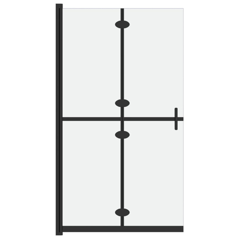 Mckissick Folding / Bi-Fold Semi-Frameless Tub Door with Frosted Glass, 190cm H x 70cm W