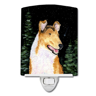 Éclairage de nuit en céramique lisse starry collie