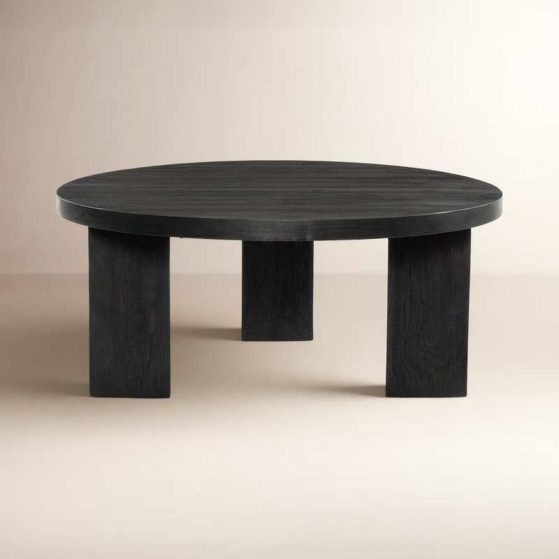 Mesa Solid Wood Coffee Table, Black, 16" H x 38" L x 38" W