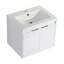 Meuble-lavabo 60 po avec lavabo en résine, portes à fermeture en douceur et armoire à 1 côté, montage flottant, blanc brillant, contreplaqué - 24 po x 2 + 12 po