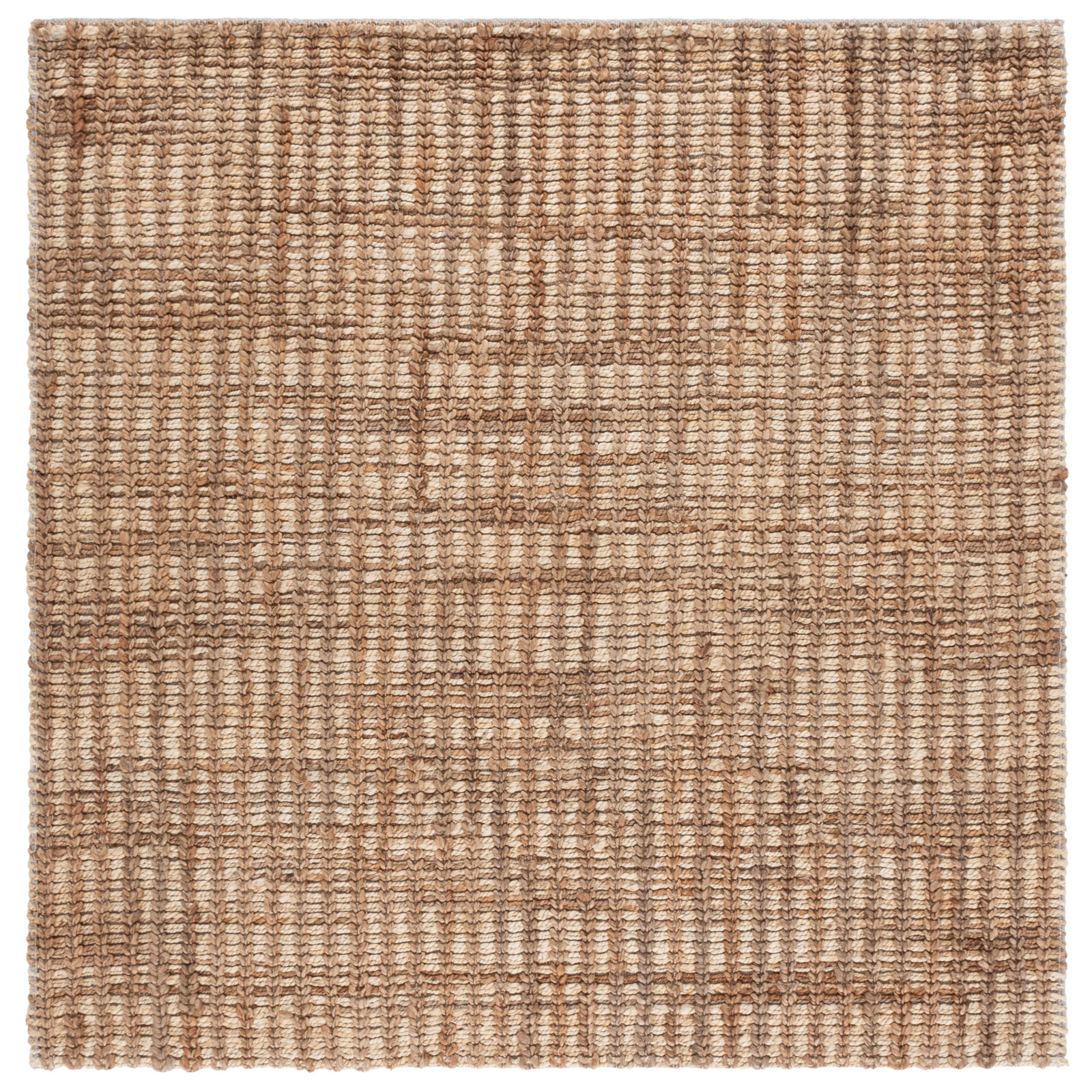 Ellport Hand-Loomed Striped Jute Rug, Square 6'