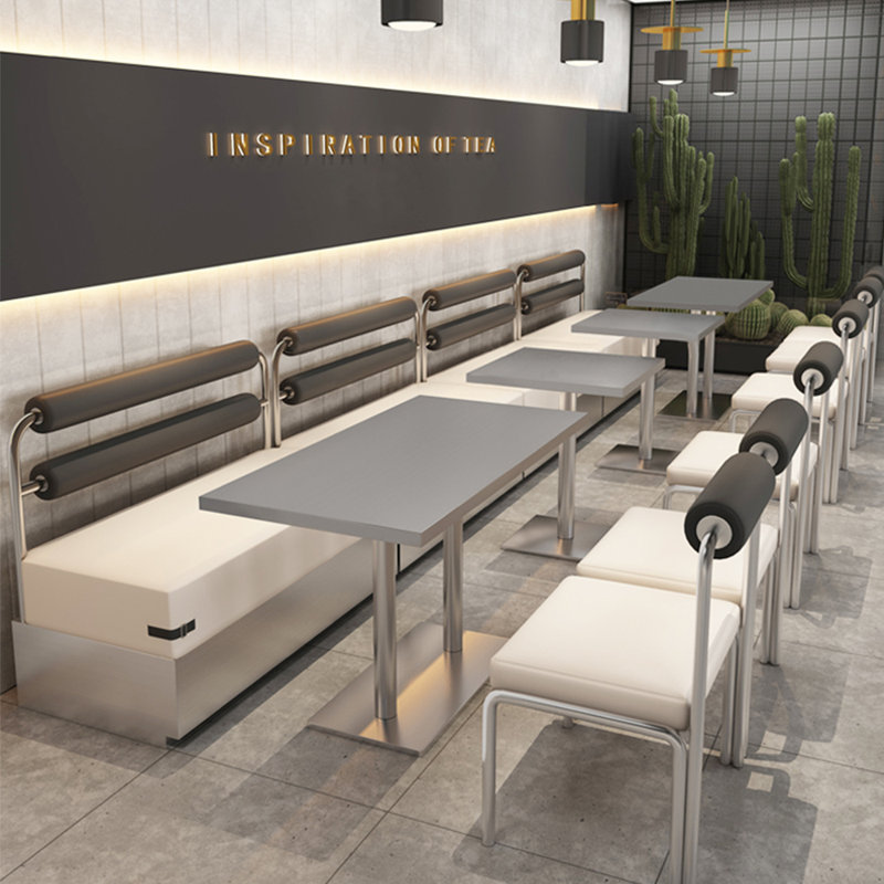 Banc rembourré en acier inoxydable Cafe Grill