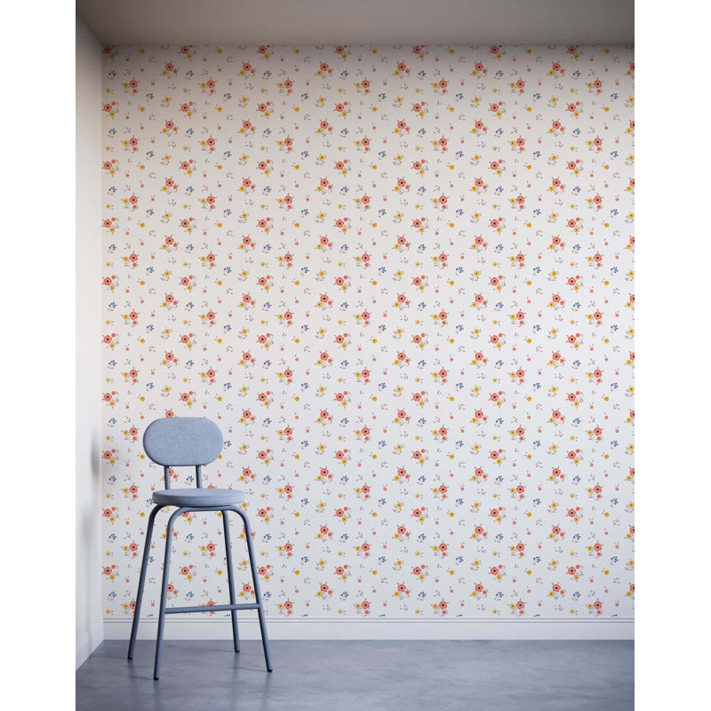 Rangely Dainty Floral Wallpaper, White