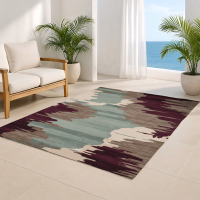 Watercolor Gray Indoor and Outdoor Area Rug