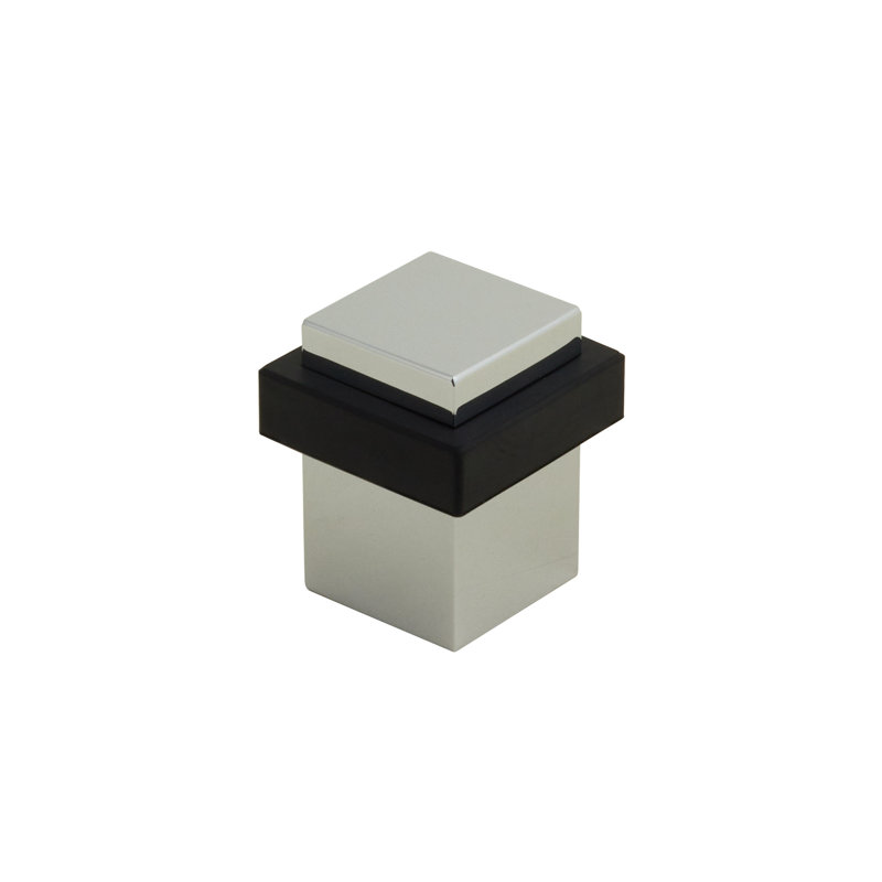 Butoir de porte carré Emtek, H 2,13 po x l 2,5 po x P 2,5 po, Chrome poli
