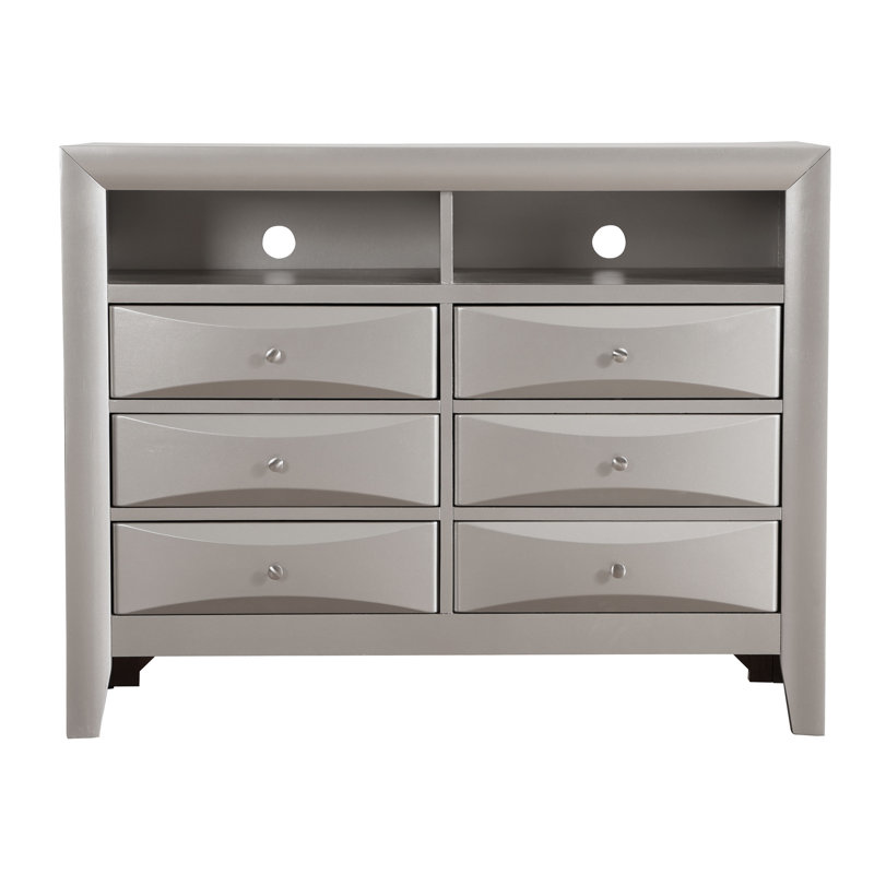 Commode média Marilla, champagne argenté, Champagne