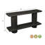 Console Henderson à 2 niveaux en bois massif de 64 po noir-883023643