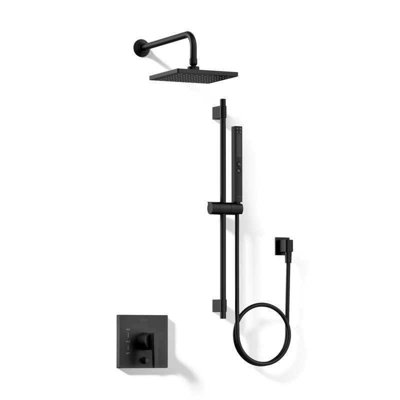 Honesty Rite-Temp Showering Kit 2.5 GPM, Matte Black