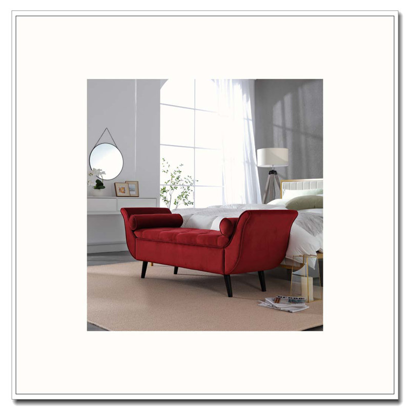 Banc de 65 pouces de long, Rouge