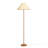 Keria Natural Vegan Leather And Raffia Designer Floor Lamp