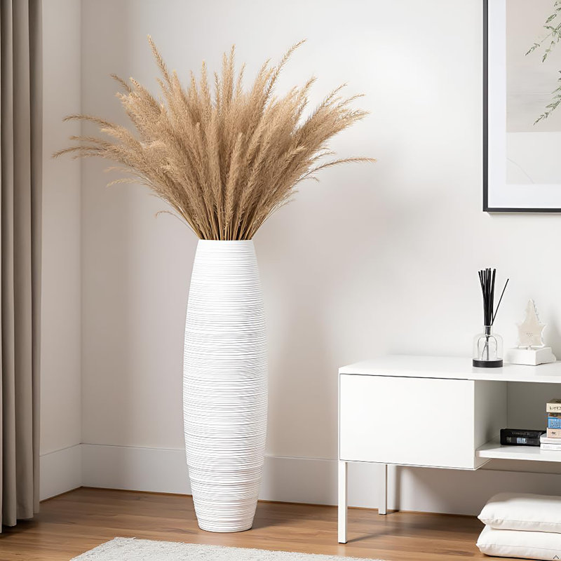 27.5" tall  floor vase, White