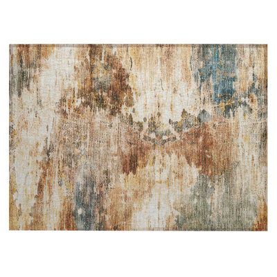 Machine Washable Indoor/Outdoor Chantille ACN2874 Abstract Rug