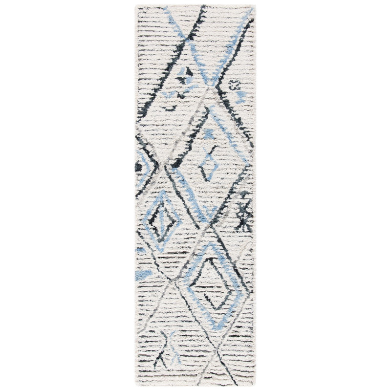 Powell Shag Hand Tufted Wool Southwestern Rug, Runner 2'3" x 8'