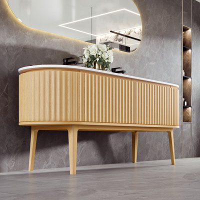 Meuble-lavabo double 71 po avec plateau Haven