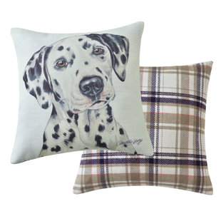Plaid Beige Square Cushion