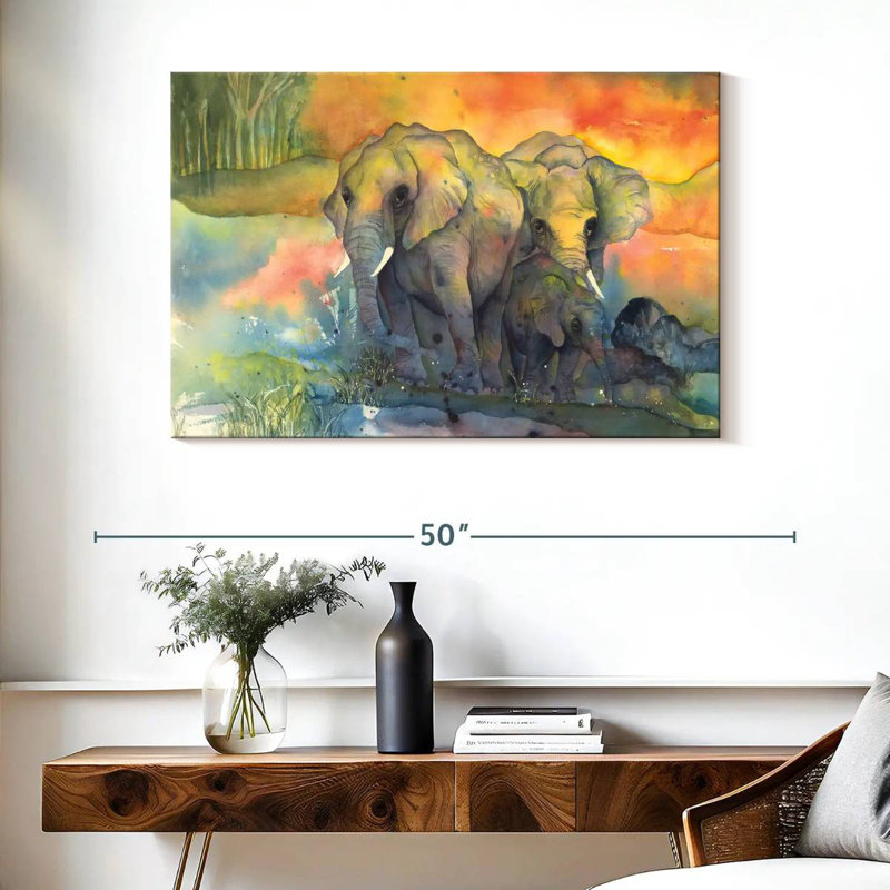 Brampt Elephants Kin, H 26 po x l 39 po