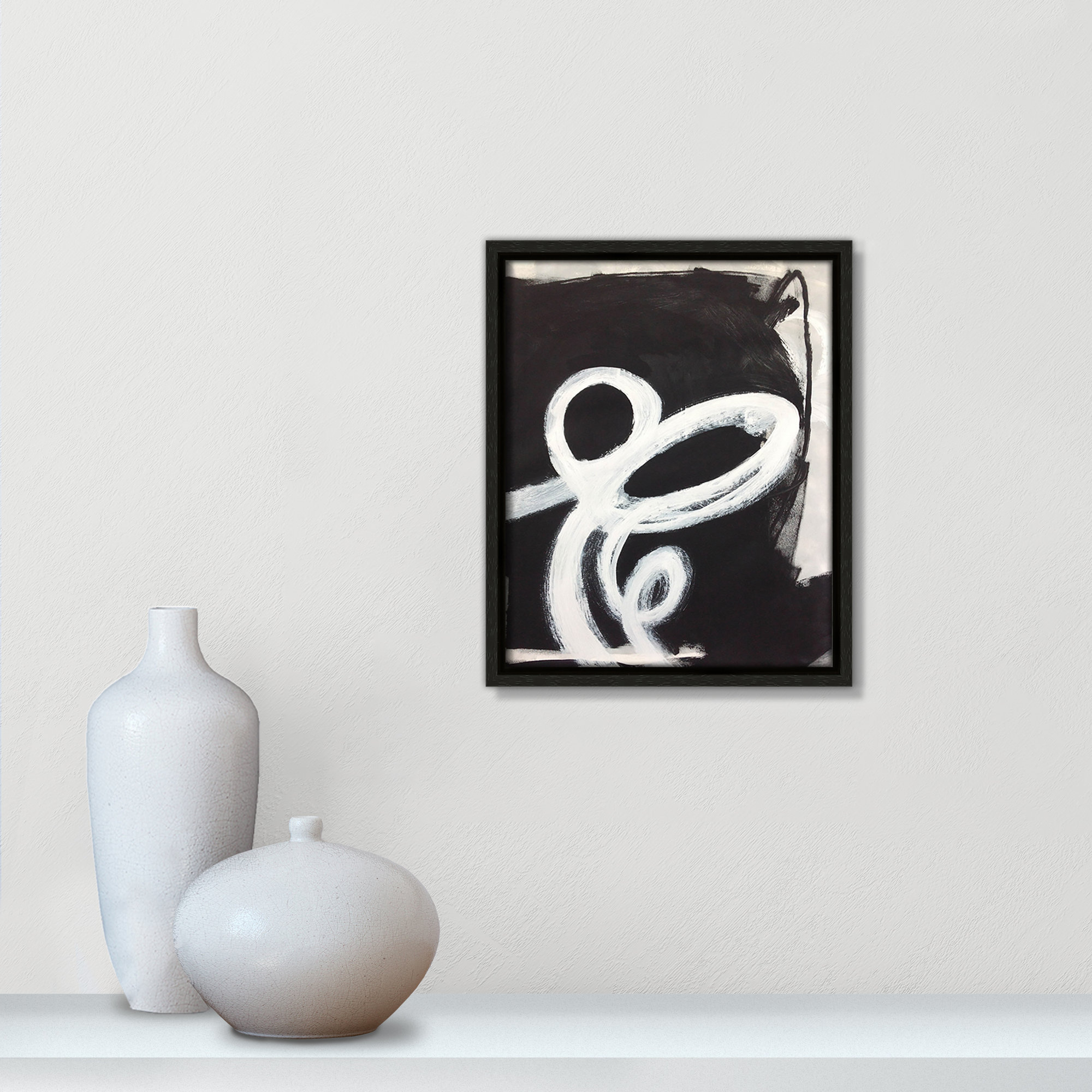 Ansonia Swirly Swirls II Print by , No Mat, Espresso Floater Framed, 11.5" H x 9.5" W x 2" D